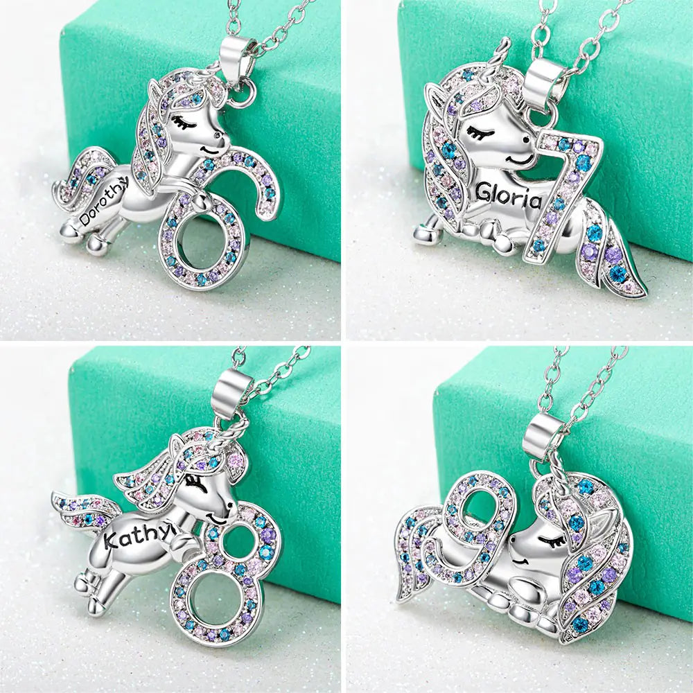 Unicorn necklace Charm Fairytale | Girl birthday gifts 1-9 Year Old