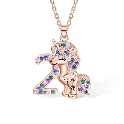 Unicorn necklace Charm Fairytale | Girl birthday gifts 1-9 Year Old
