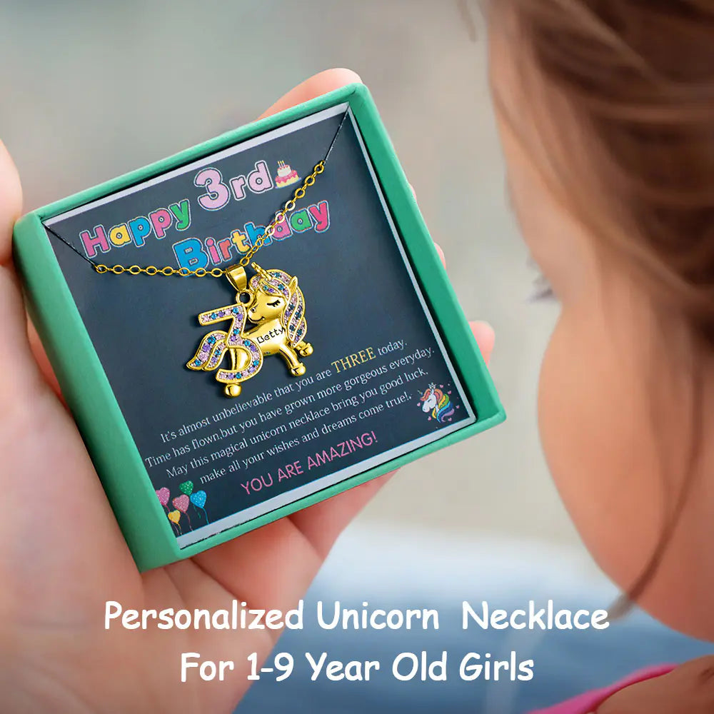 Unicorn necklace Charm Fairytale | Girl birthday gifts 1-9 Year Old