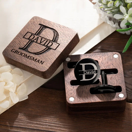 Custom Tie Clip and Cufflink Set for Men|initialed cufflinks
