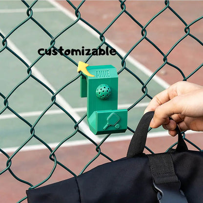 Custom Name Multicolor Pickleball Bag Hook for Hanging on Fence, 3D Printed