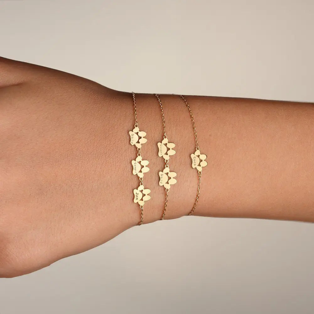 Pet Memorial Bracelet| Personalized Dog Paw Bracelet, Cat Paw Bracelet