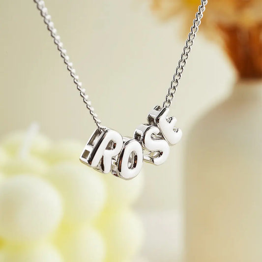 Custom bubble name necklace | Chunky Balloon Initial Necklace