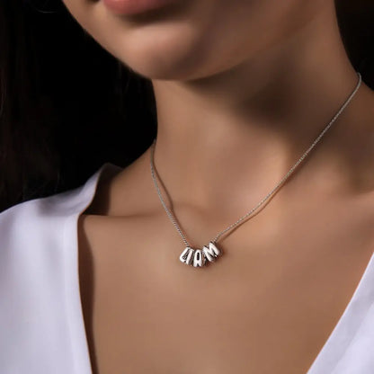 Custom bubble name necklace | Chunky Balloon Initial Necklace