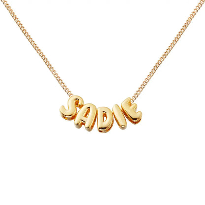 Custom bubble name necklace | Chunky Balloon Initial Necklace