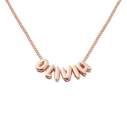 Custom bubble name necklace | Chunky Balloon Initial Necklace