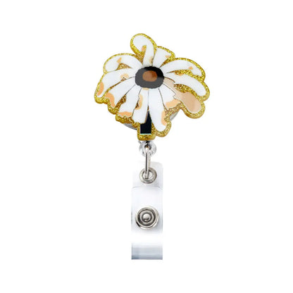 Personalized Wilted Daisy Badge Reel | Nurse gift ideas