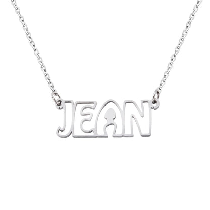 Custom Hollow Font Name Necklace | Anniversary Gift, Mothers Day Gift, Gift For Her