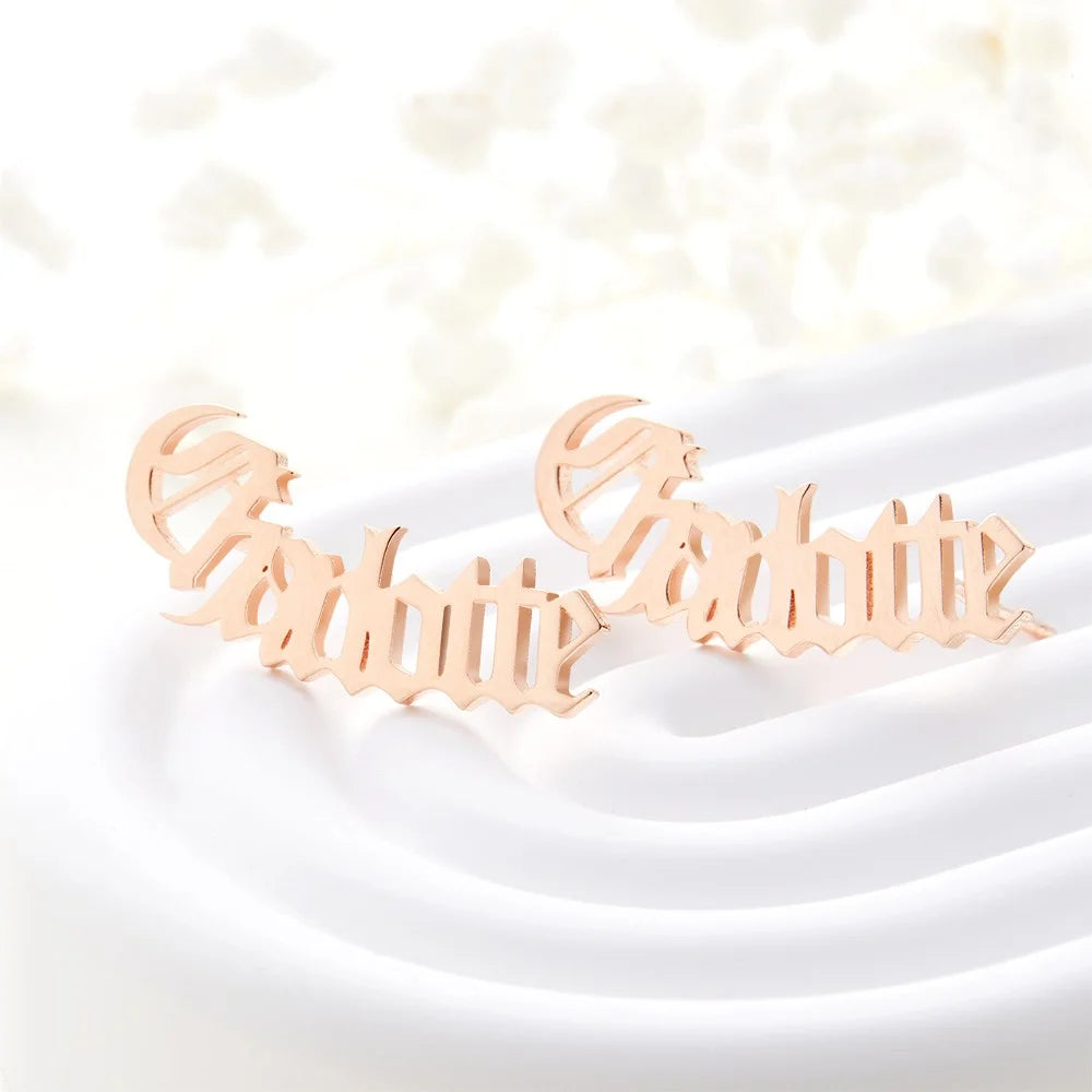 Custom Earrings With The Name | Personalized Earrings| Stud Earring