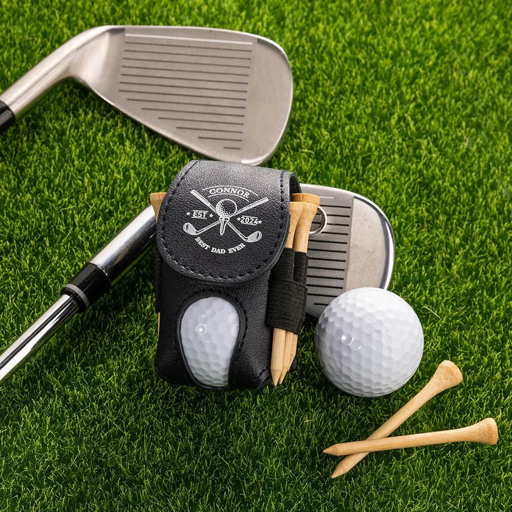 Custom Leather Golf Ball Bag | Golf Travel Bag | Golf Lover Gifts
