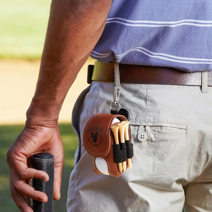 Custom Leather Golf Ball Bag | Golf Travel Bag | Golf Lover Gifts