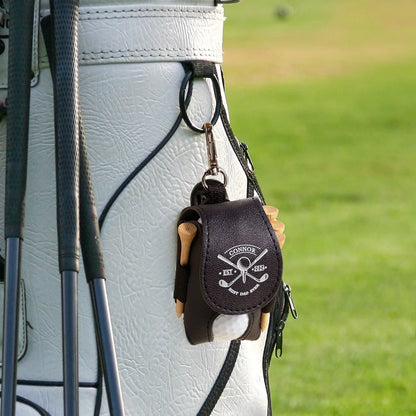 Custom Leather Golf Ball Bag | Golf Travel Bag | Golf Lover Gifts