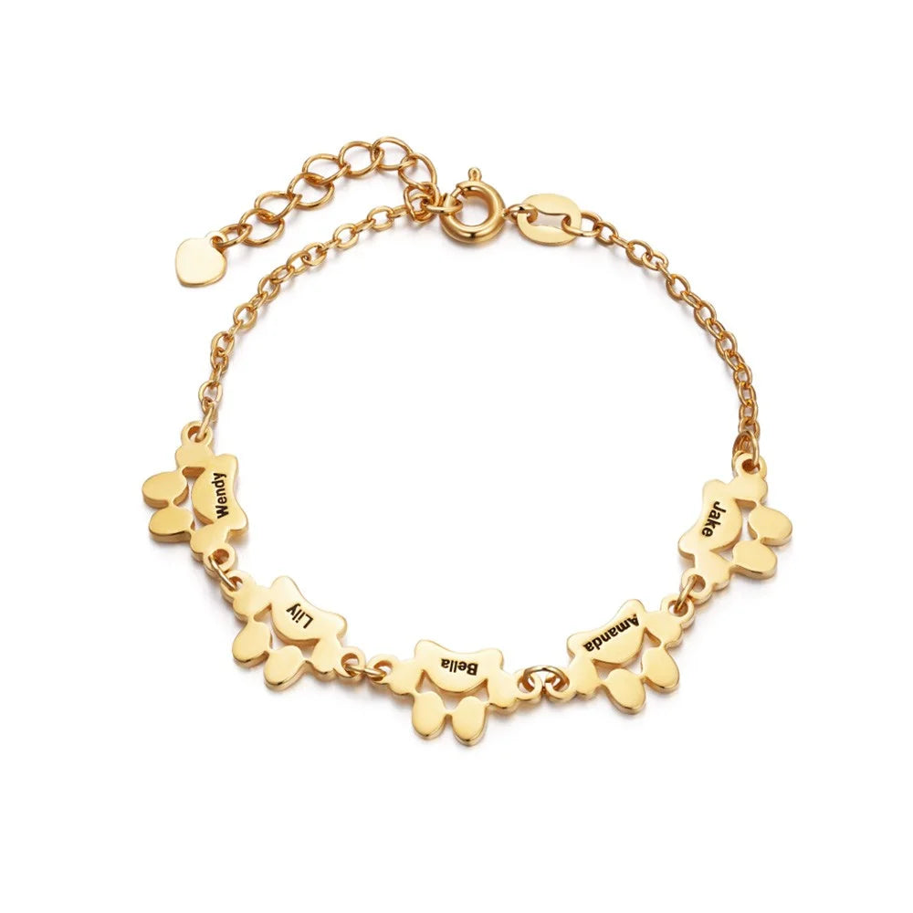 Pet Memorial Bracelet| Personalized Dog Paw Bracelet, Cat Paw Bracelet