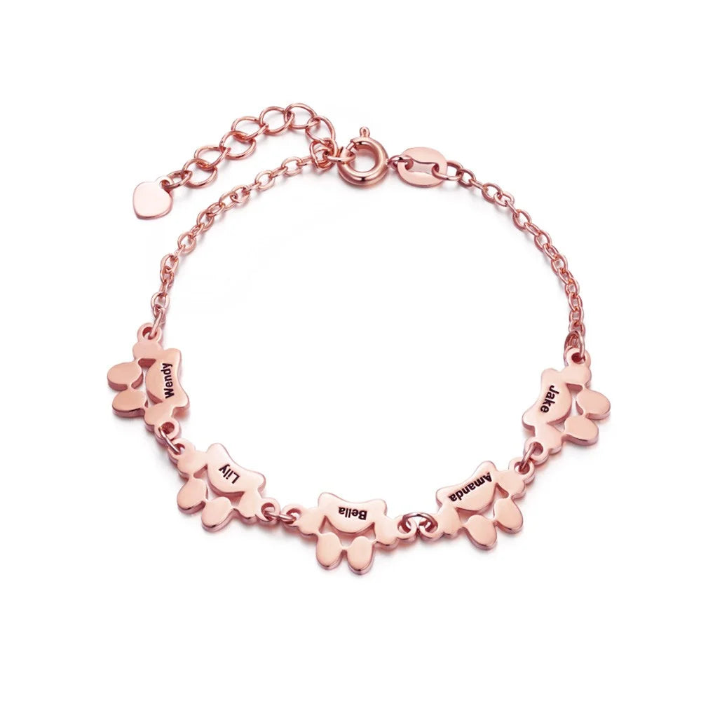 Pet Memorial Bracelet| Personalized Dog Paw Bracelet, Cat Paw Bracelet