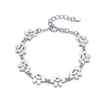 Pet Memorial Bracelet| Personalized Dog Paw Bracelet, Cat Paw Bracelet