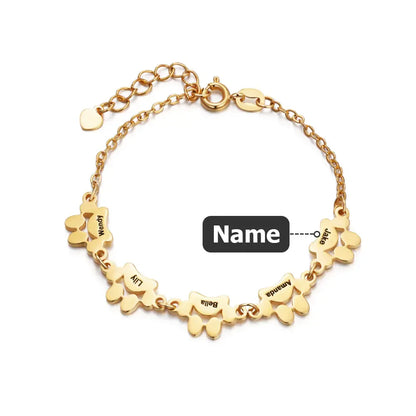 Pet Memorial Bracelet| Personalized Dog Paw Bracelet, Cat Paw Bracelet
