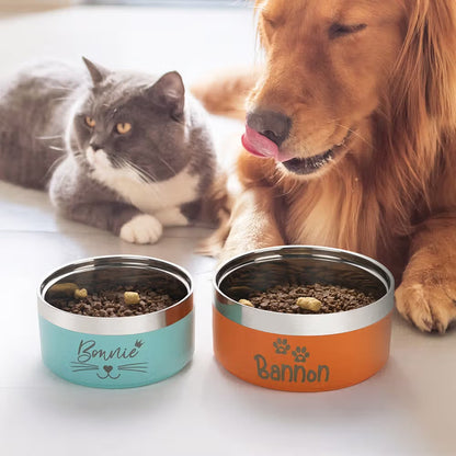 Personalized Stainless Steel Pet Bowl | Custom Dog & Cat Dish