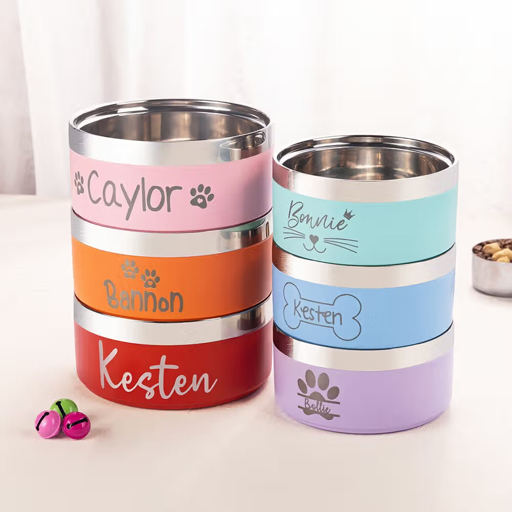 Personalized Stainless Steel Pet Bowl | Custom Dog & Cat Dish