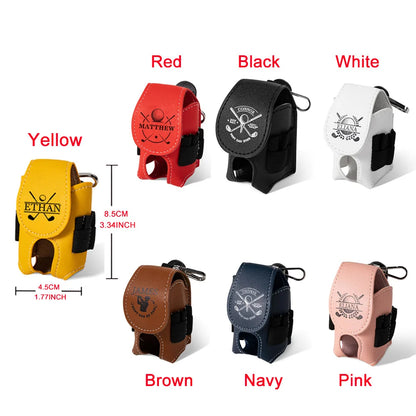 Custom Leather Golf Ball Bag | Golf Travel Bag | Golf Lover Gifts