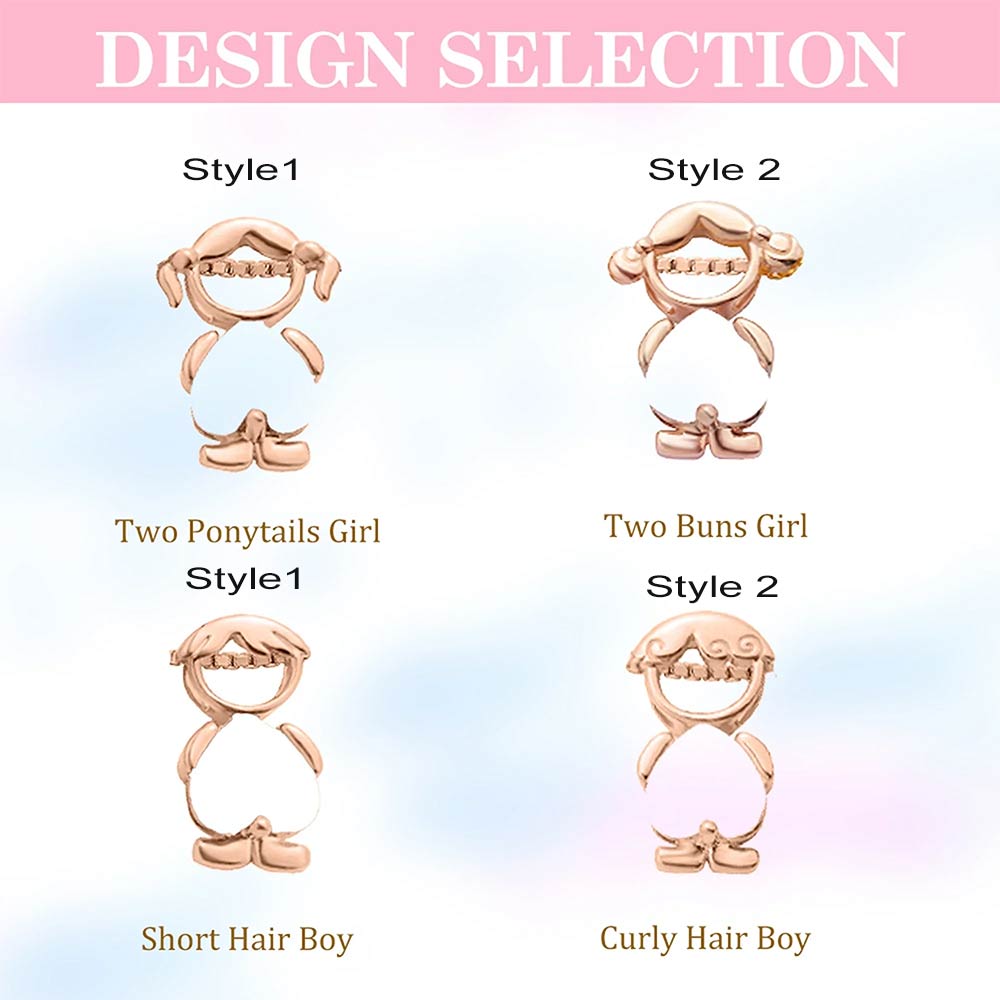 Boy and girl charm style options for custom birthstone mom necklace design selection