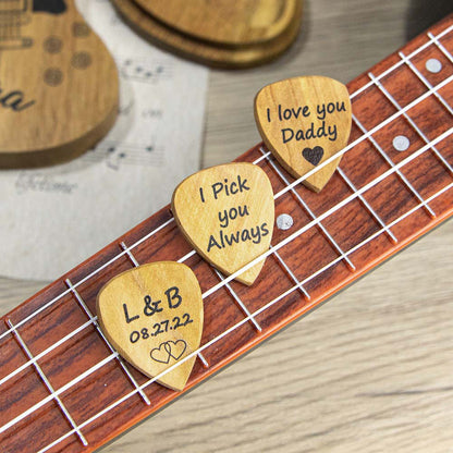 Personalized Wooden Photo/Engraving Guitar Pick | Cool gifts for guitar players