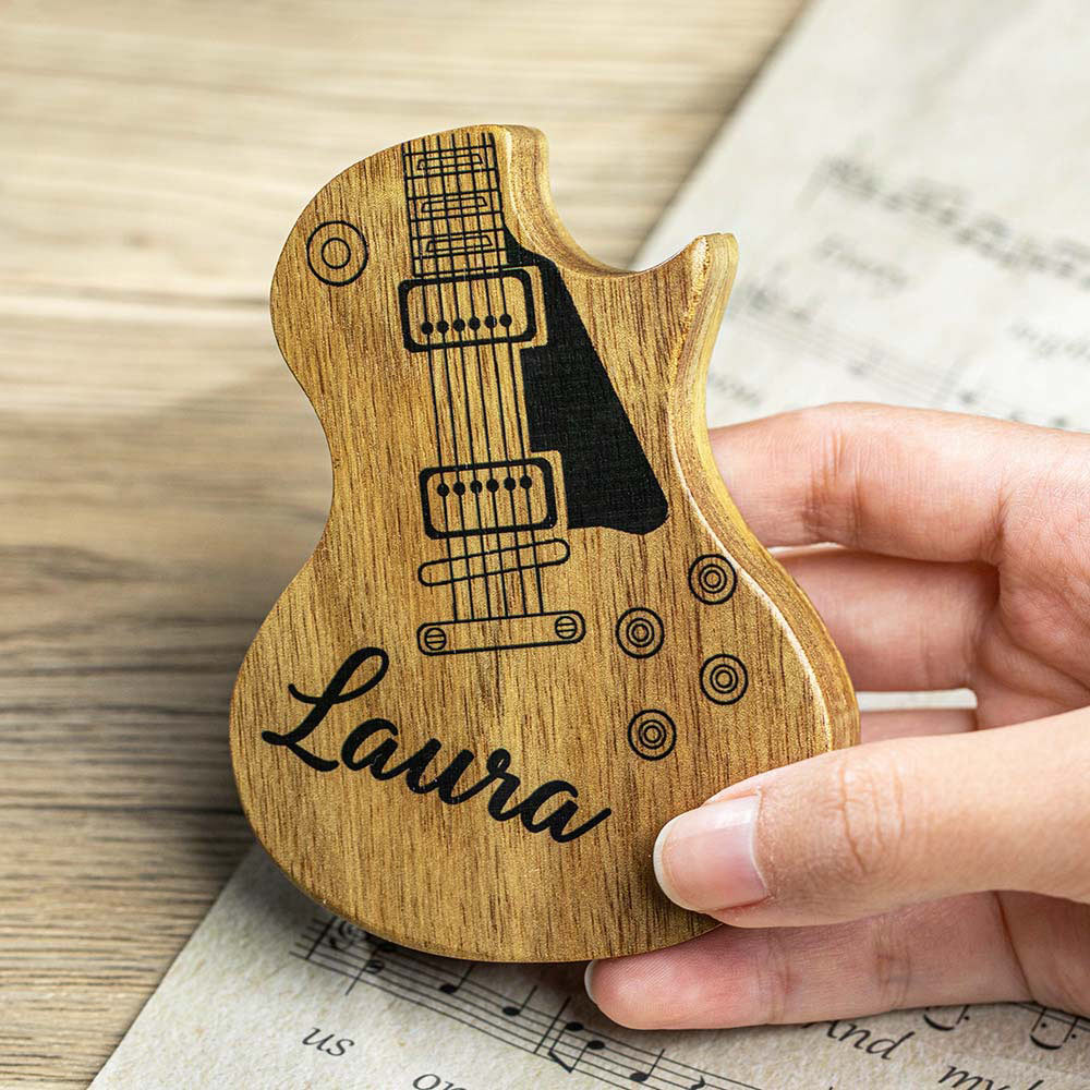 Personalized Wooden Photo/Engraving Guitar Pick | Cool gifts for guitar players