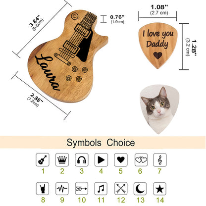Personalized Wooden Photo/Engraving Guitar Pick | Cool gifts for guitar players