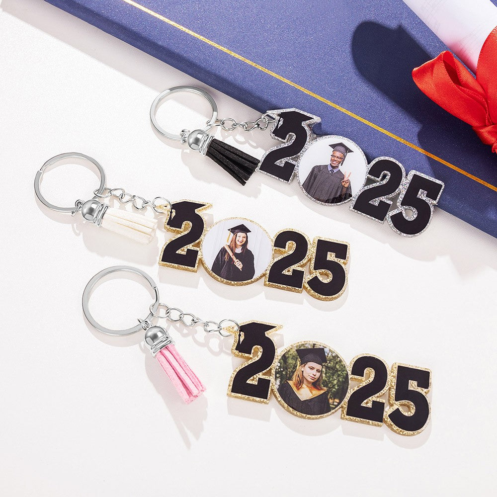 Personalized Graduation Keychain with Photo – Custom Congrats Grad Gift