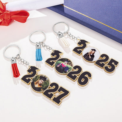 Personalized Graduation Keychain with Photo – Custom Congrats Grad Gift