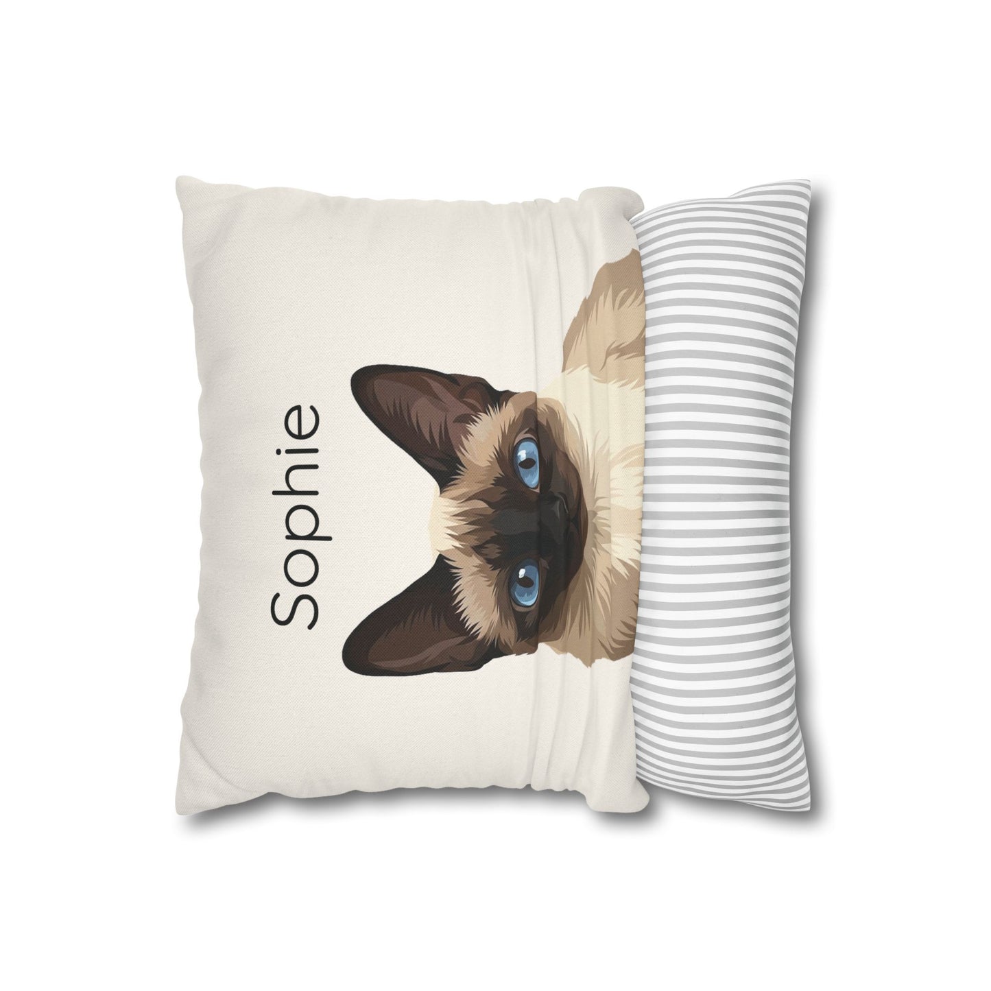 Custom Cat Portrait Pillow Case | Personalized Digital Illustration