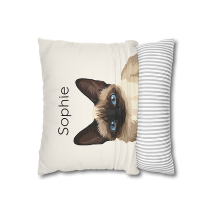 Custom Cat Portrait Pillow Case | Personalized Digital Illustration