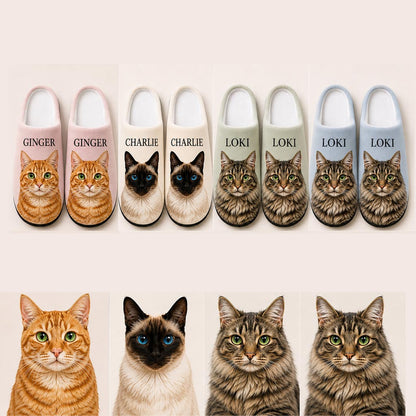 Custom Cat Face Slippers | Personalized Cat Photo Slippers