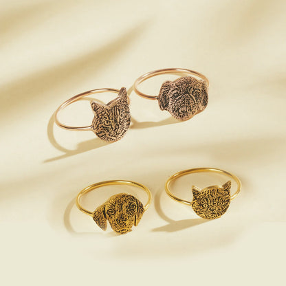 Custom Pet Portrait Ring | Pet memorial gifts