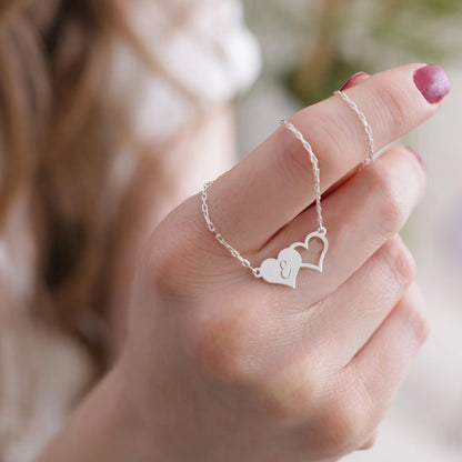 Custom matching best friend heart necklaces for 2  | Set of 2 necklaces