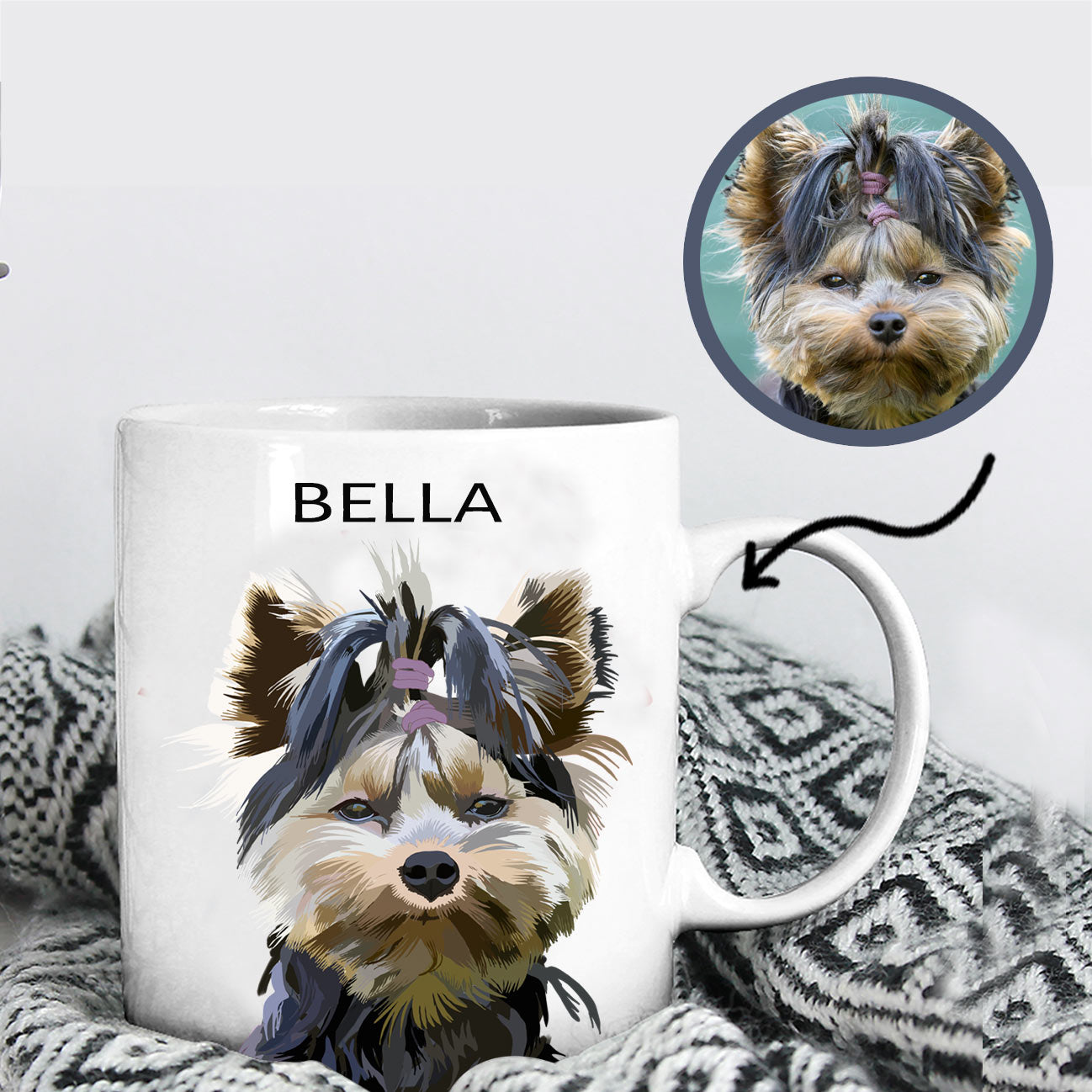 Personalized Dog Mug | Dog Dad Coffee Mug | Mug with dogs face