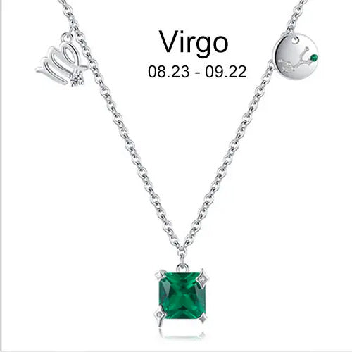 Zodiac necklace | Astrology Constellation & birthstone Sterling Silver 925 necklace
