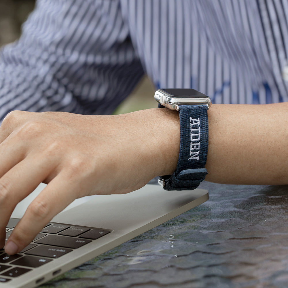 Personalized Name Embroidery Canvas Apple Watch Band