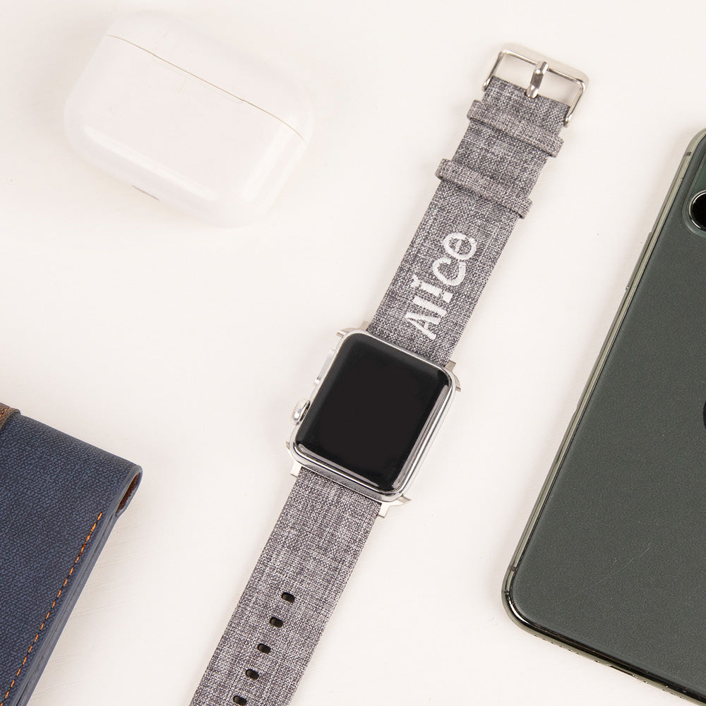 Personalized Name Embroidery Canvas Apple Watch Band