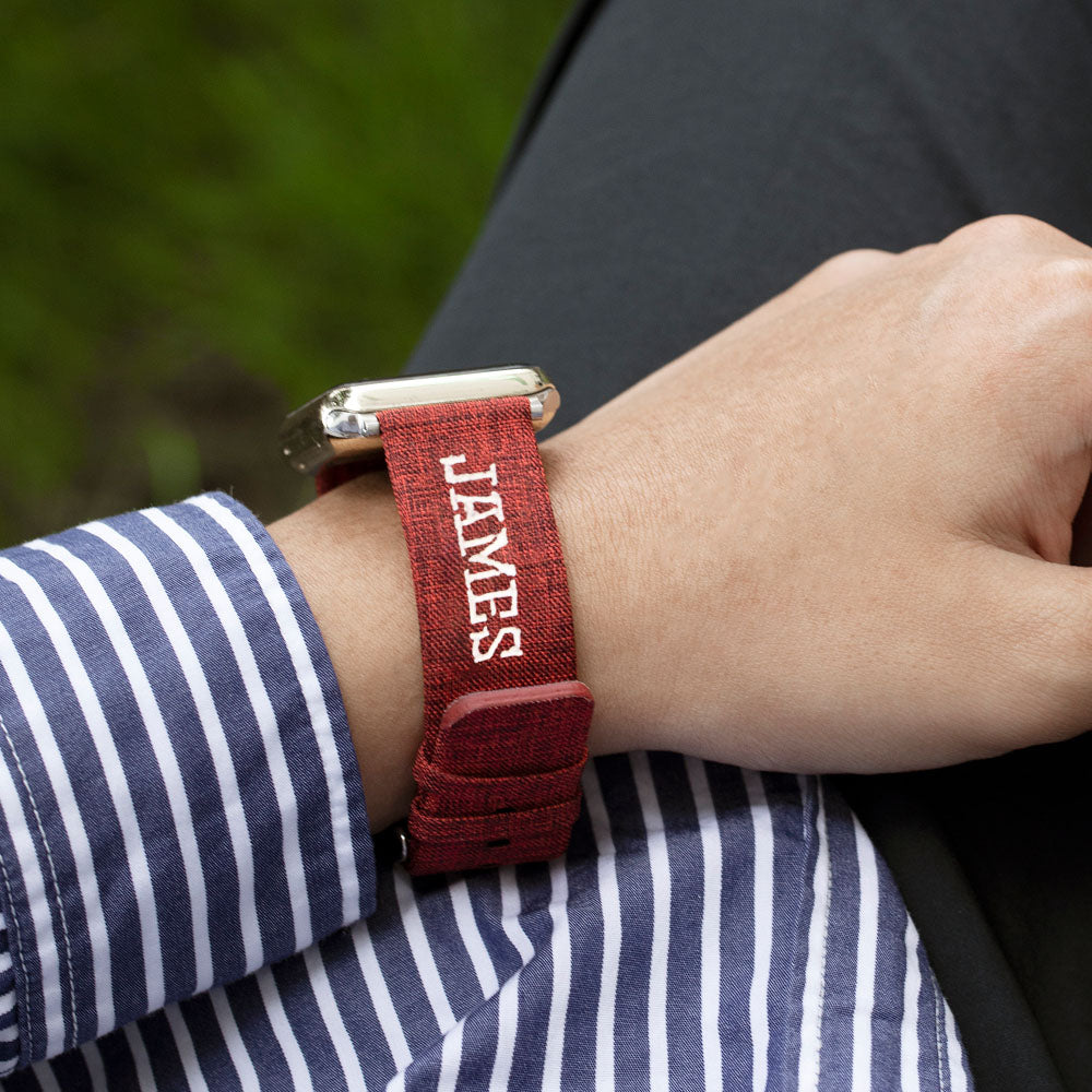 Personalized Name Embroidery Canvas Apple Watch Band