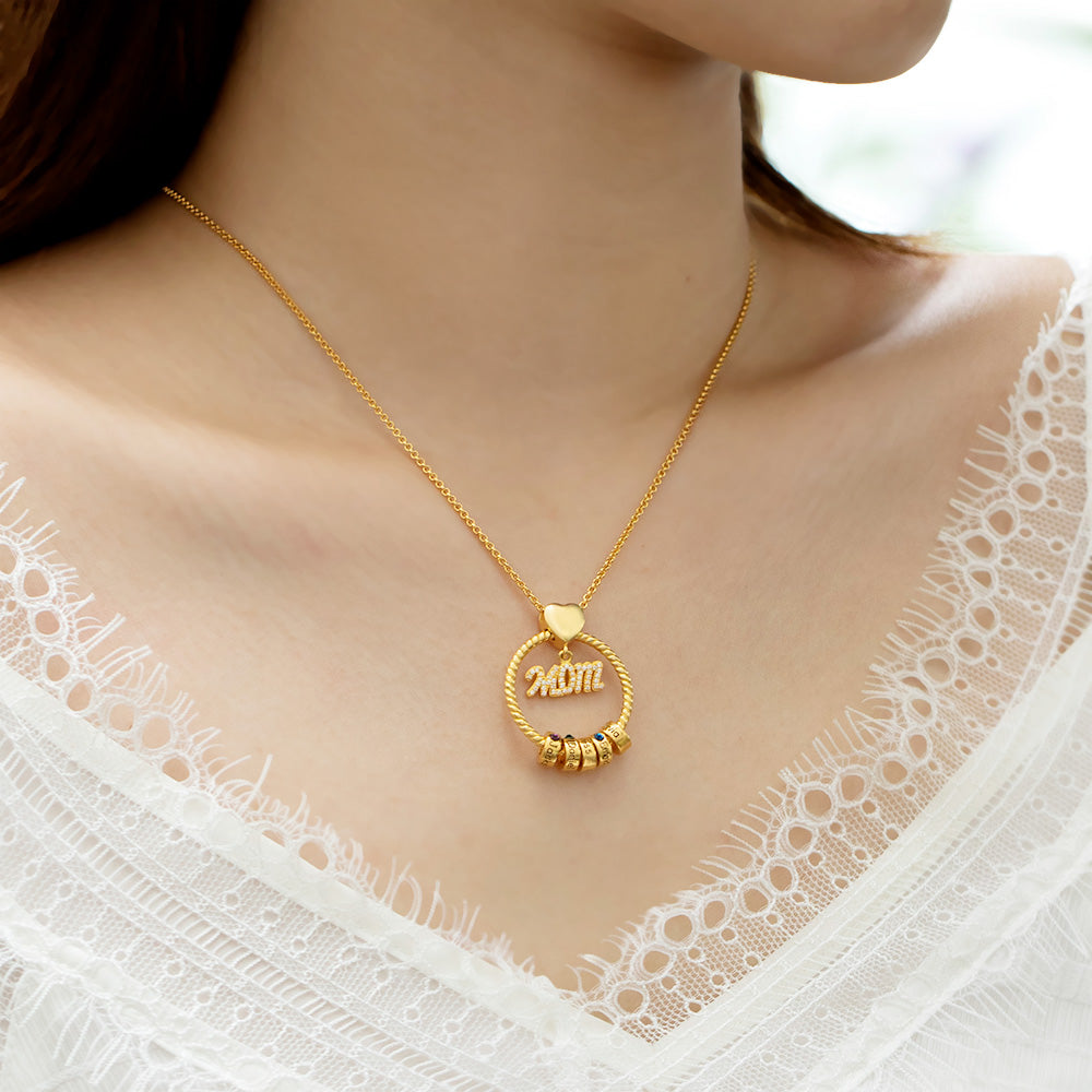 Personalized Mom mom necklace with kids name and birthstone