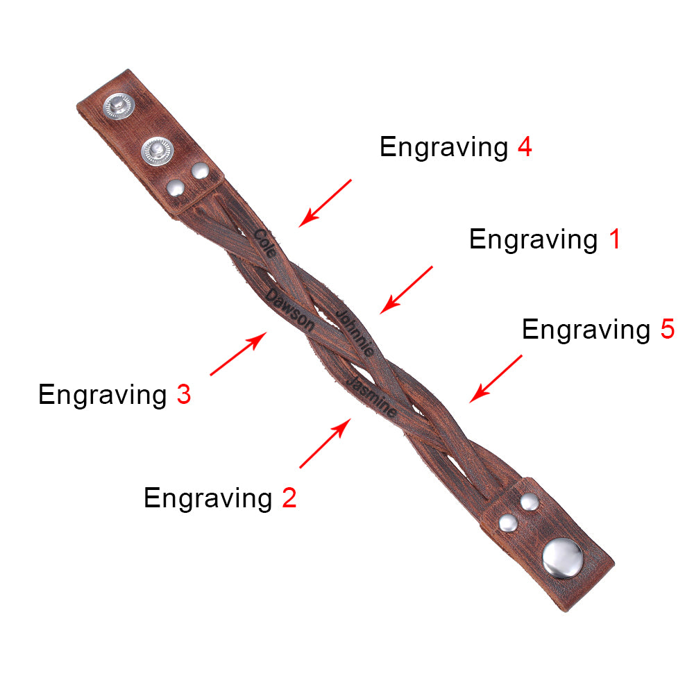 Personalized Name  Weave Leather Bracelet