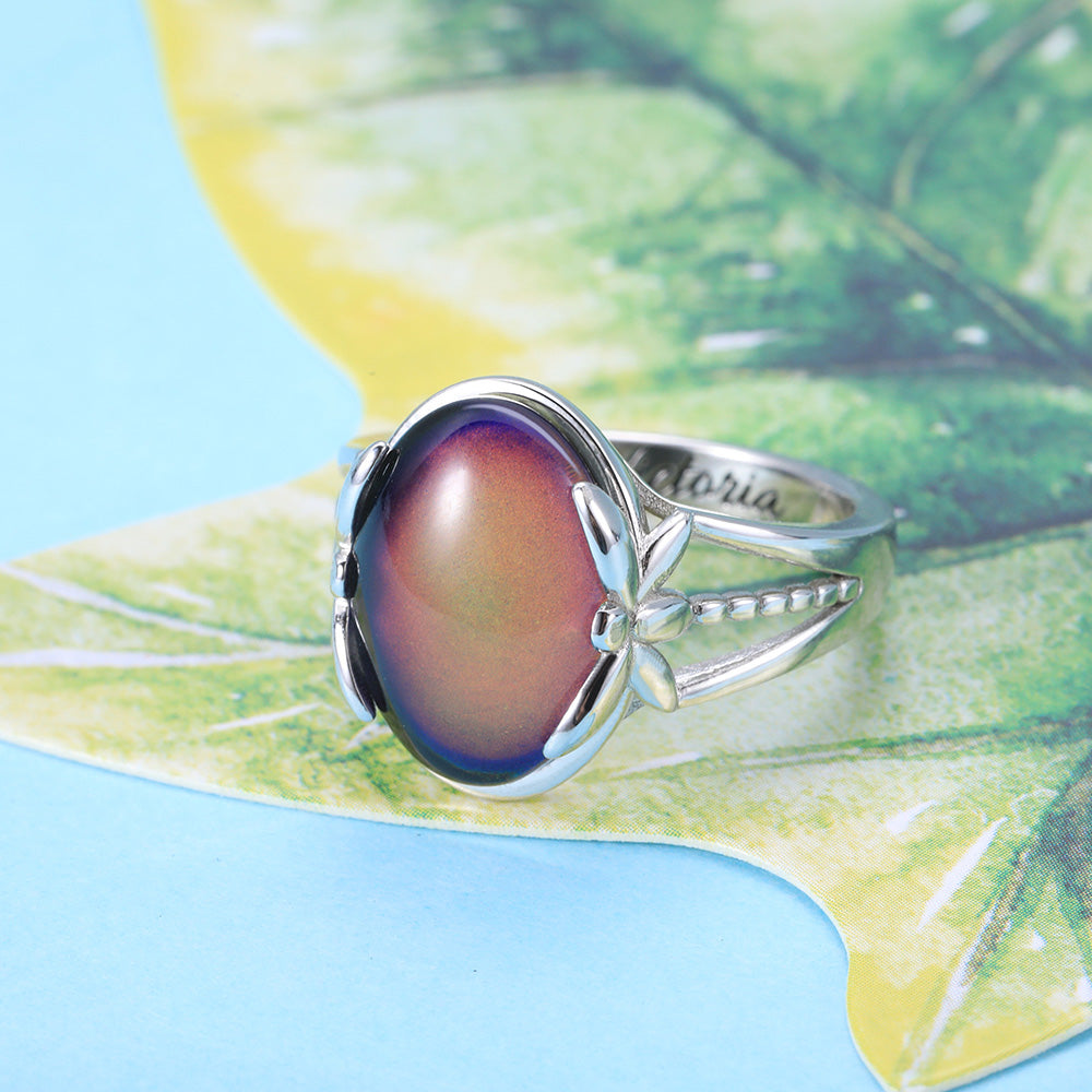 Personalized Mood Ring Silver