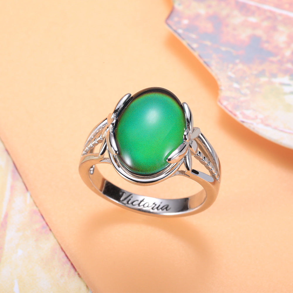 Personalized Mood Ring Silver