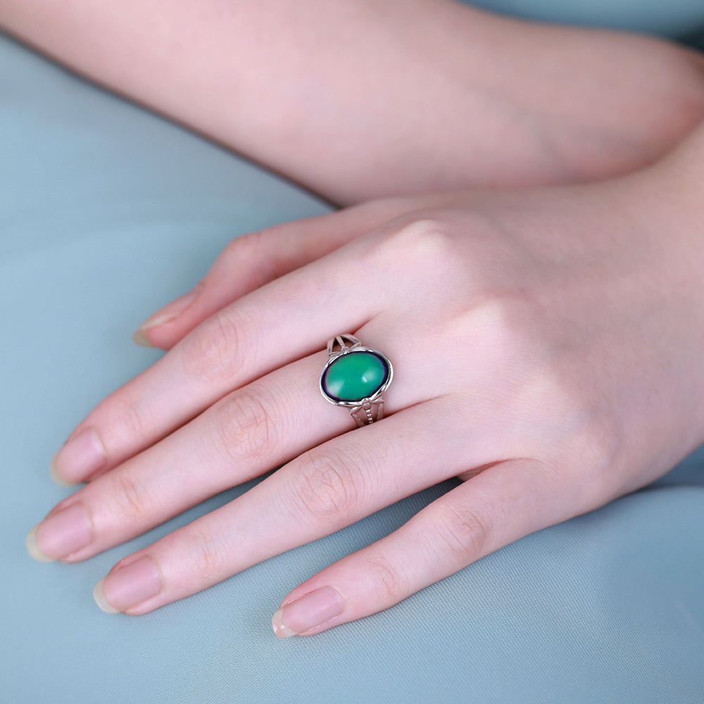 Personalized Mood Ring Silver