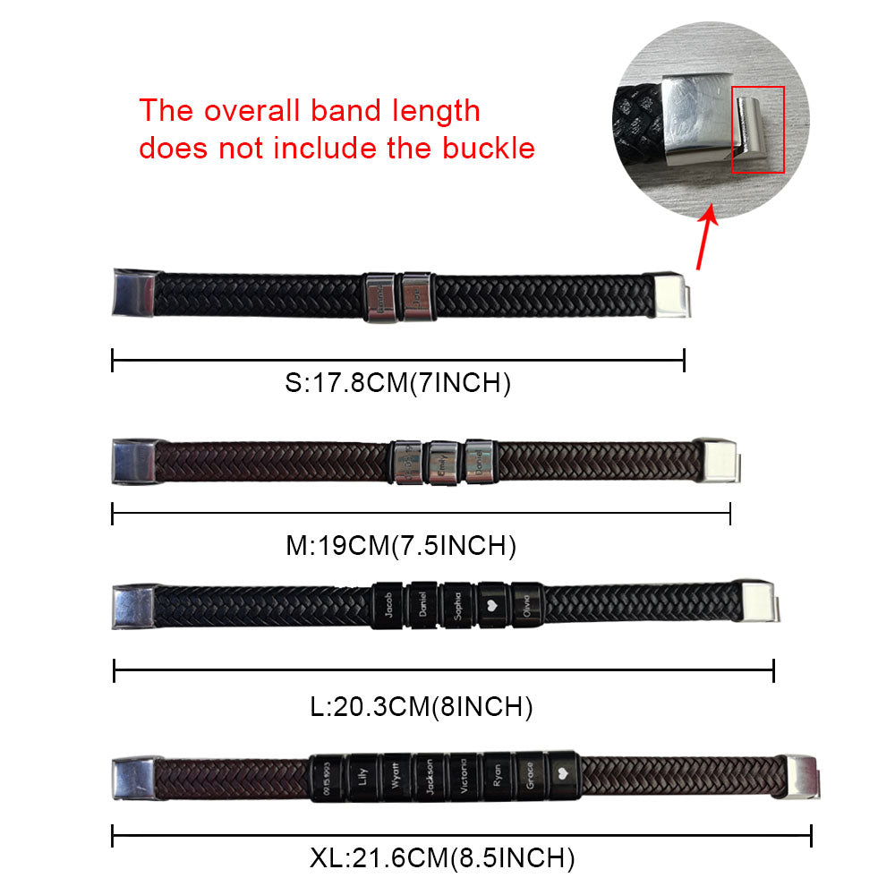 Braided Leather Bracelet With Small Custom Beads