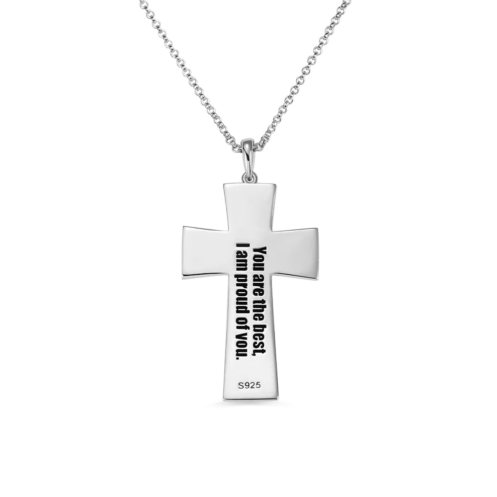 Custom Engraved Football Cross Necklace