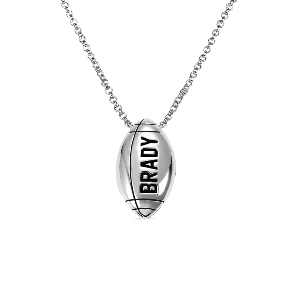 Custom Engraved Football Charm  Necklace