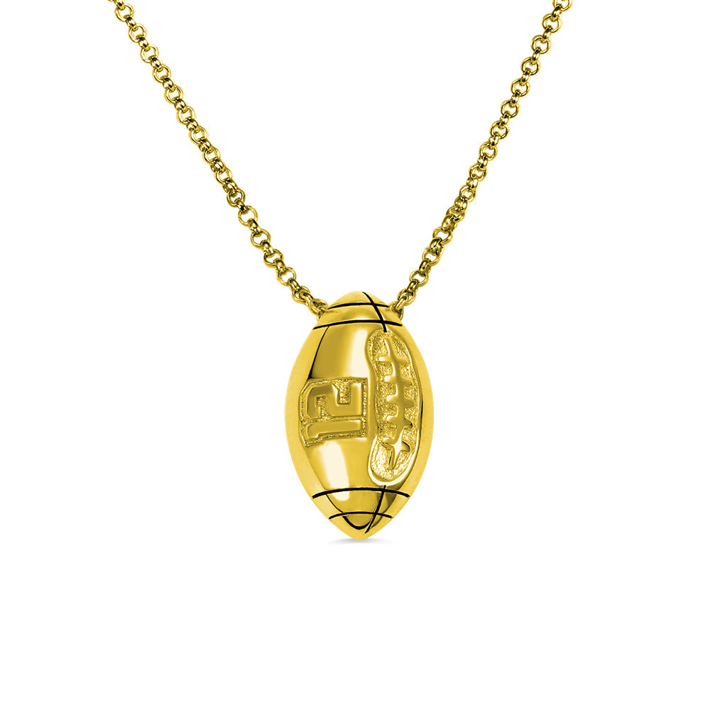 Custom Engraved Football Charm  Necklace