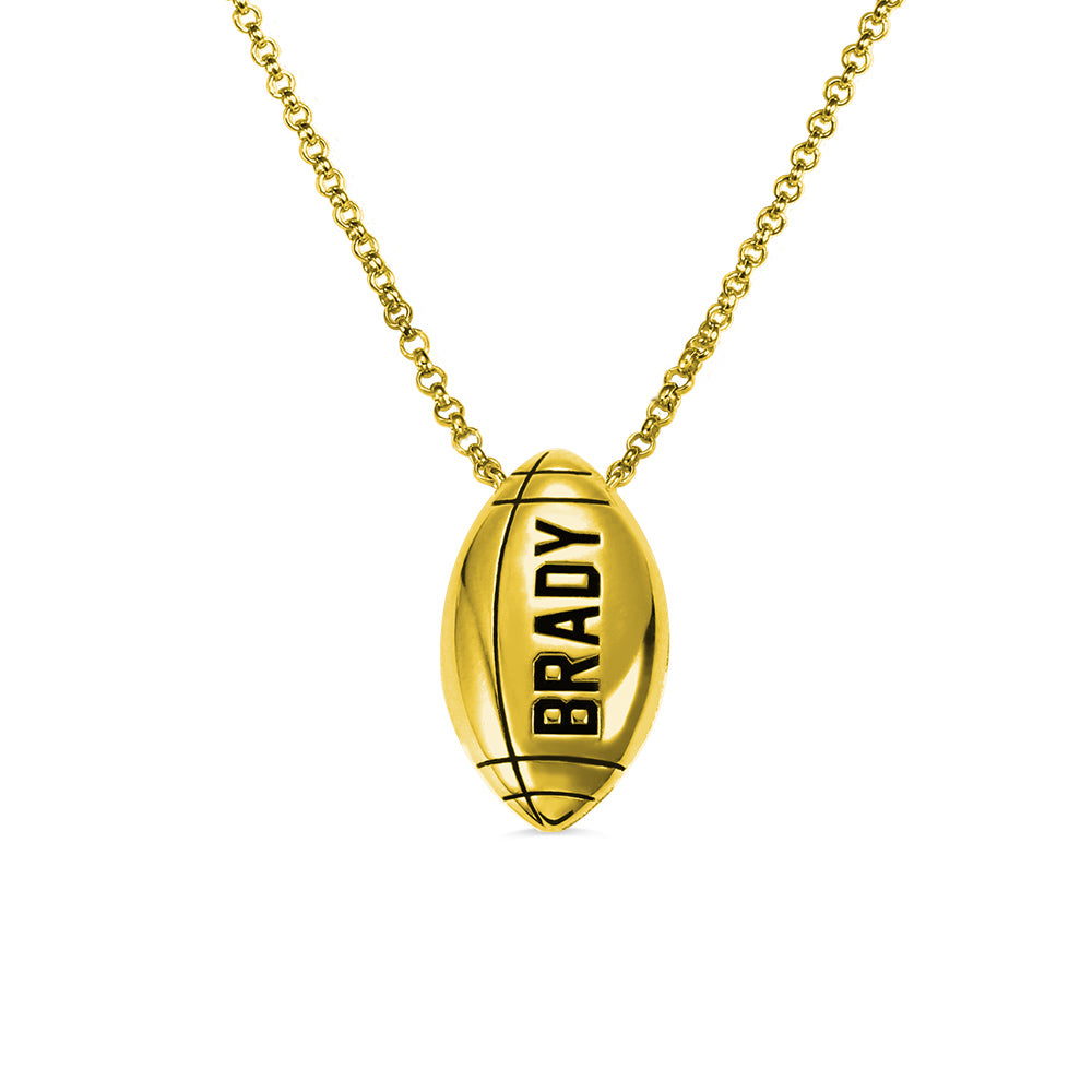 Custom Engraved Football Charm  Necklace