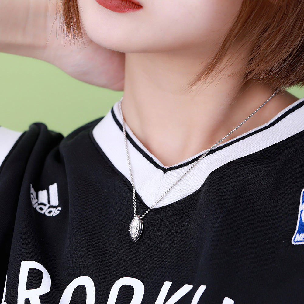 Custom Engraved Football Charm  Necklace